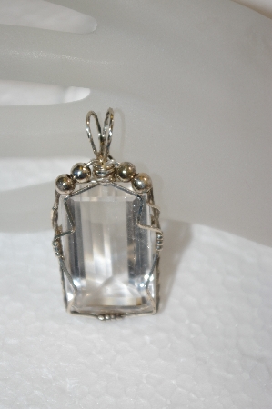 +MBA #20-563  Large Clear Quartz Crystal Wire Wrapped Pendant