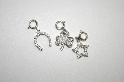 +  "Charles Winston Toni Collection  Set Of Three Sterling & Clear CZ Charms