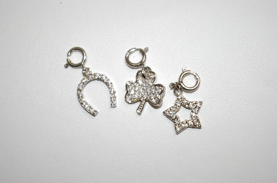 +  "Charles Winston Toni Collection  Set Of Three Sterling & Clear CZ Charms