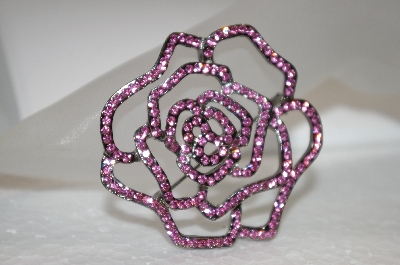 +MBA #20-608  Pink Crystal Rose Pin/Pendant