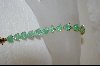 +  18Kt Over Sterling Green Glitter Glass Bracelet