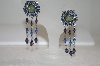 +MBA #20-631  Blue Crystal Star Dangle Earrings