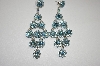 +MBA #20-646  Fancy Aqua Blue Dangle Crystal Earrings