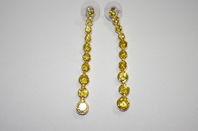 +MBA #20-648  Nolan Miller Gold Plated Yellow CZ Earrings
