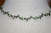 +MBA #20-623  Simple Green Crystal Flower Necklace