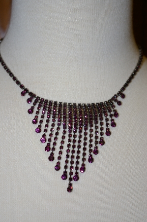 +MBA #20-591  Carol Collection Purple Austrian Crystal Necklace With Matching Earrings