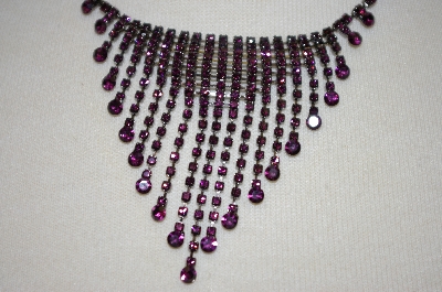 +MBA #20-591  Carol Collection Purple Austrian Crystal Necklace With Matching Earrings