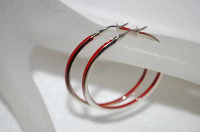 +MBA #20-495  Sterling Red Enamel Earrings