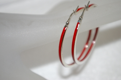 +MBA #20-495  Sterling Red Enamel Earrings