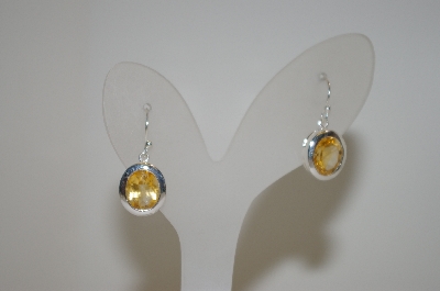 +MBA #20-389  Sterling Oval Cut Citrine Earrings