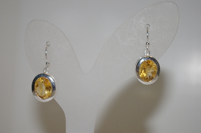 +MBA #20-389  Sterling Oval Cut Citrine Earrings