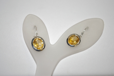 +MBA #20-389  Sterling Oval Cut Citrine Earrings
