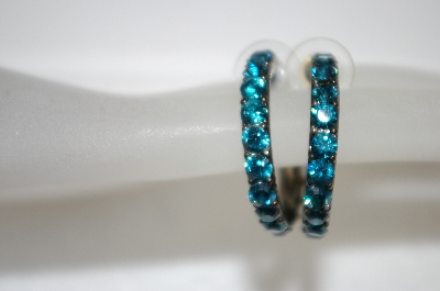 +MBA #20-368  Blue Crystal Hoops