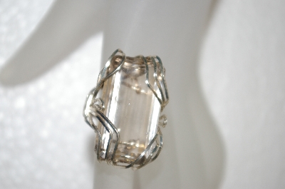 +MBA #20-289  Fancy Sterling Wire Wrapped Quartz Ring