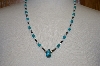 +MBA #20-184  Blue Turquoise Nugget,Mother Of Pearl & Hemalyke Bead Necklace
