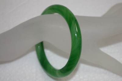 +MBA #20-092  Another Dark Green Mixed Glass Bangle Bracelet