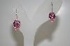 +MBA #20-343  Sterling Set Pear Cut Pink Cz Earrings