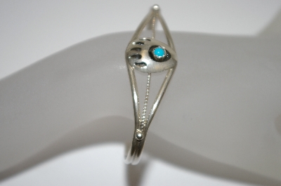 +MBA #20-455  Small Blue Turquoise Bear Paw Cuff Bracelet