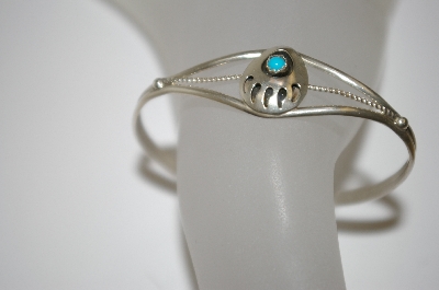 +MBA #20-455  Small Blue Turquoise Bear Paw Cuff Bracelet