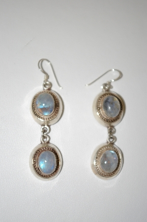 +MBA #20-484  Sterling Moonstone Dangle Earrings
