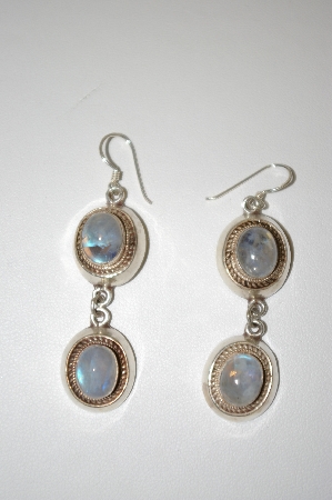 +MBA #20-484  Sterling Moonstone Dangle Earrings