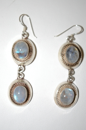 +MBA #20-484  Sterling Moonstone Dangle Earrings