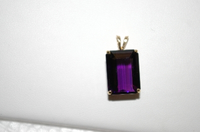 +MBA #20-475  14K Emerald  Cut Amethyst Pendant