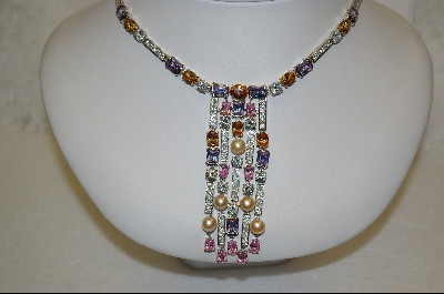 +  Charles Winston Multi Colored 16.75" Created Pearl & CZ Necklace