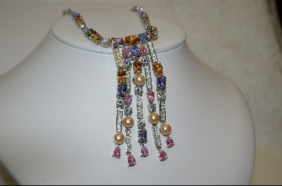 +  Charles Winston Multi Colored 16.75" Created Pearl & CZ Necklace