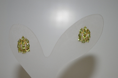+MBA #20-464  14K Small 10 Stone Peridot Earrings