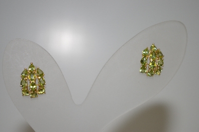 +MBA #20-464  14K Small 10 Stone Peridot Earrings