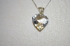 +MBA #20-445  Designer IBB Sterling Carved Crystal Heart Pendant With 30" Chain