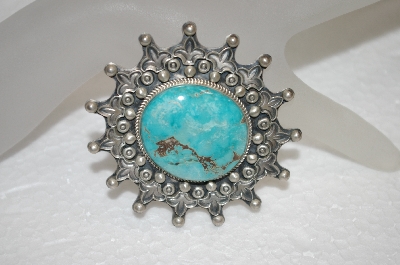 +MBA #20-267  Artist  "Randy Boyd"  Signed Blue Turquoise Brooch
