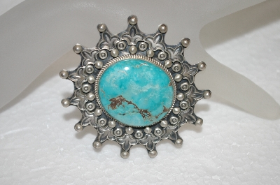 +MBA #20-267  Artist  "Randy Boyd"  Signed Blue Turquoise Brooch