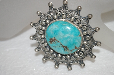 +MBA #20-267  Artist  "Randy Boyd"  Signed Blue Turquoise Brooch