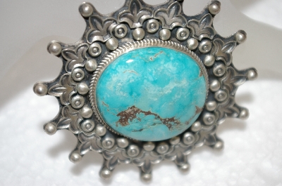 +MBA #20-267  Artist  "Randy Boyd"  Signed Blue Turquoise Brooch