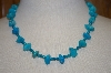 +MBA #20-123  Hand Strung Blue Turquoise Nugget & Bead Necklace