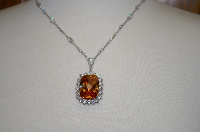 +MBA #20-167  Charles Winston Fancy Cut Champagne & Clear CZ Necklace