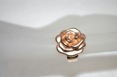 +MBA #20-164 14K Rose Gold Satin & Polished Rose Ring