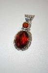 +MBA #20-144  Large Oval Cut Citrine Sterling Pendant