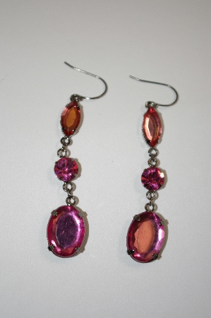 +MBA #20-212  Buck Hill Pink Acrylic Dangle Earrings