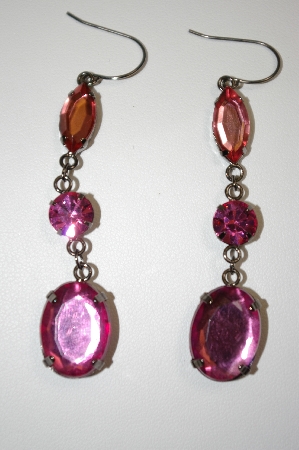 +MBA #20-212  Buck Hill Pink Acrylic Dangle Earrings