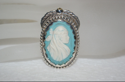 +  Hand Carved Indian Princess Sterling Pin/Pendant
