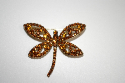 +MBA #20-101  "Imagine Designs Brown Crystal Dragon Fly Pin