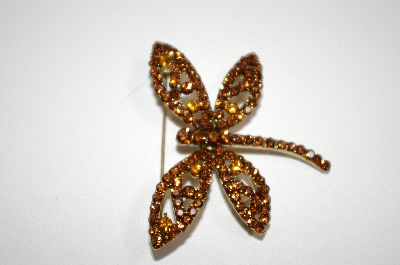 +MBA #20-101  "Imagine Designs Brown Crystal Dragon Fly Pin