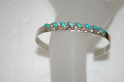 +MBA #20-289  Sterling Small Blue Turquoise Cuff Bracelet