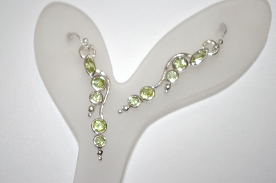 +MBA #20-294  Sterling Peridot 5 Stone Earrings