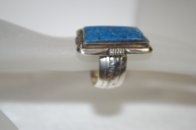 +MBA #20-824  Artist Stamped Sterling Lapis Ring