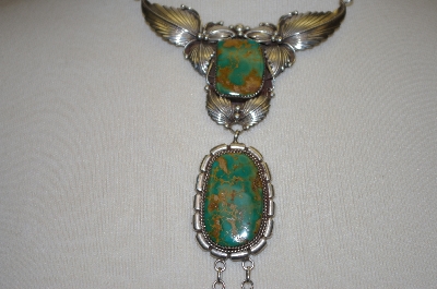 +MBA #20-241  Artist "WCV Wil Vandever"  Signed Fancy Green Turquoise Necklace