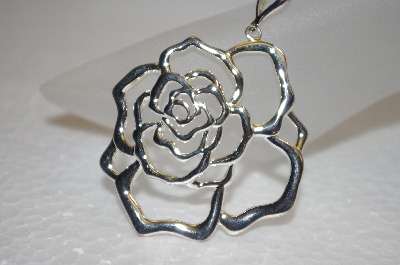 +MBA #20-271  Large Sterling Rose Pendant